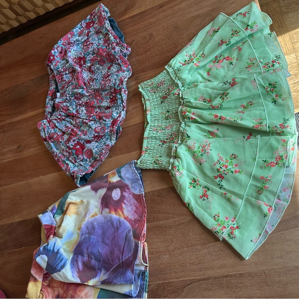 Lot of 3 colorful floral skirts size 3/4